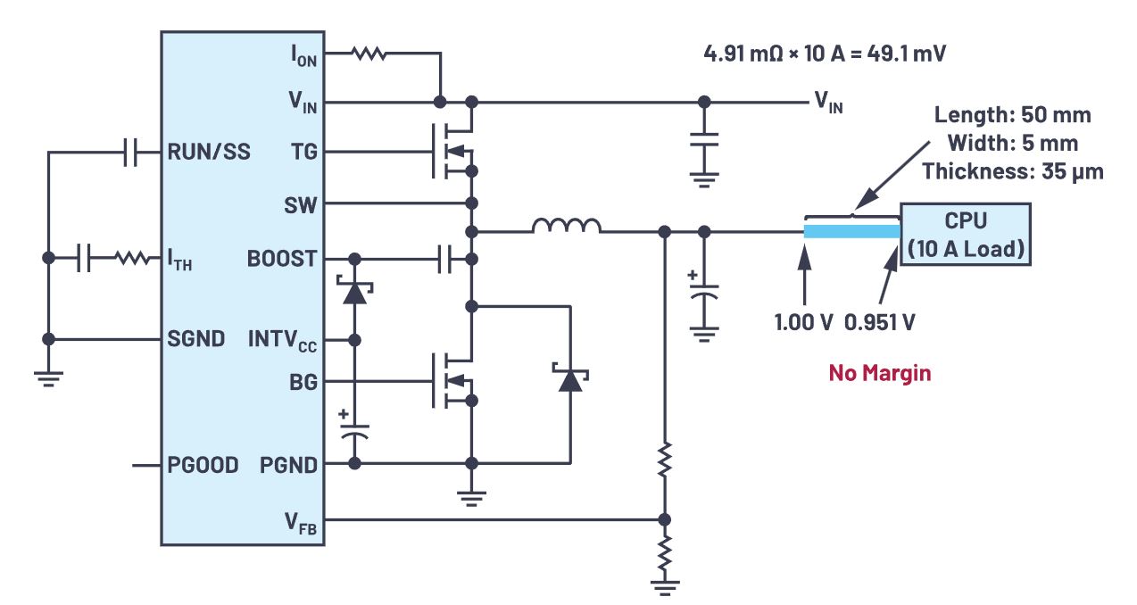 图1.PCB走线较窄情况下的DC-DC输出电压降.JPG